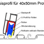 Basisprofil für 40x50mm Profile
